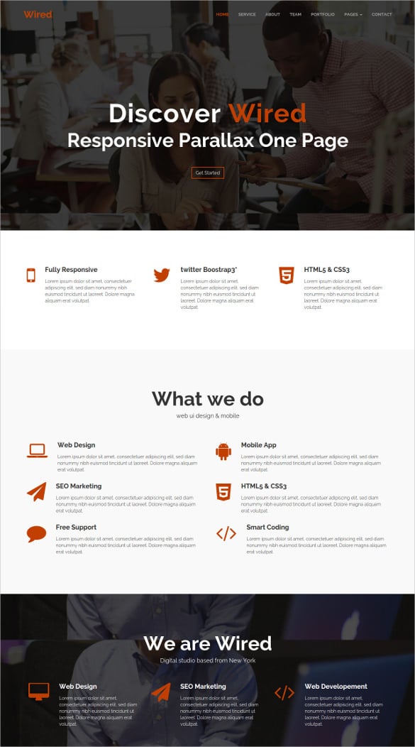multipurpose responsive parallax one page template