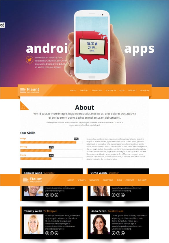 parallax html5 landing page template