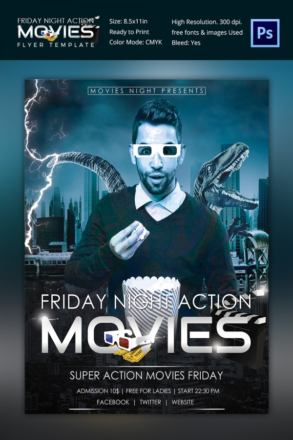 Friday Night Movie Flyer Template Design