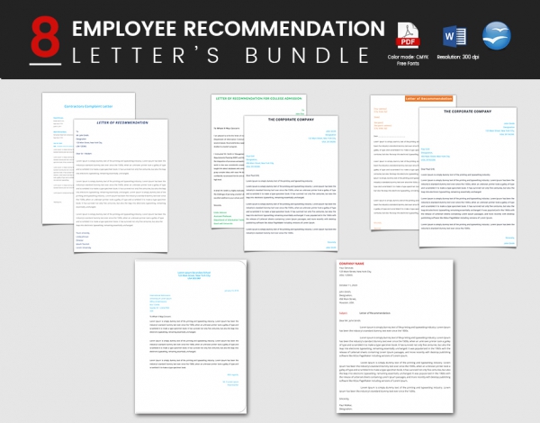 Well Designed Employee Recommendation Letter Bundle