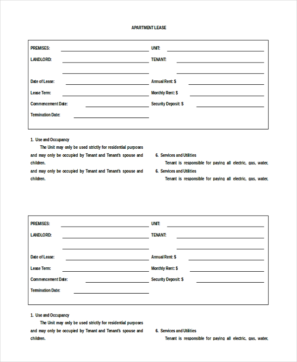 Residential Lease Template Free Download