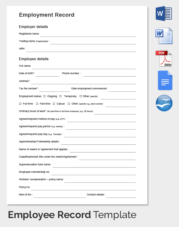 Employee Personnel File Template