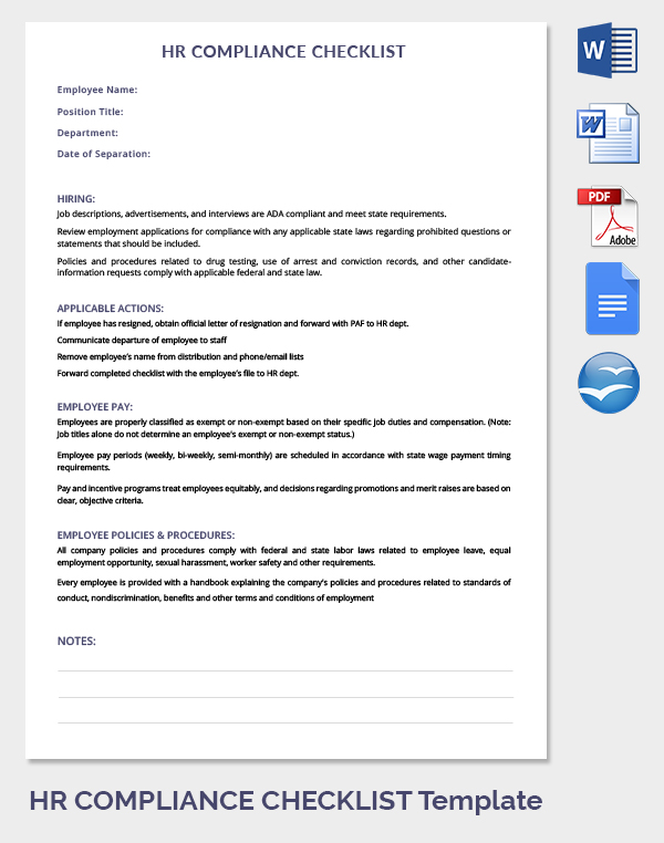 30+ HR Checklist Templates Free Sample Example Format Free & Premium Templates