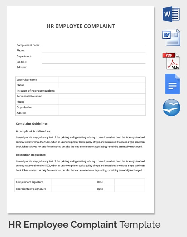 29 Hr Complaint Forms Free Sample Example Format Free And Premium Templates