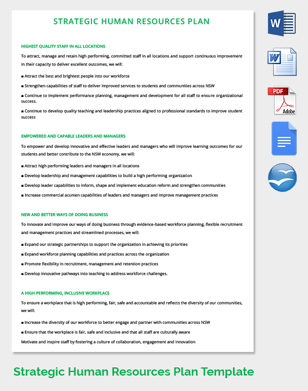 strategic human resource plan template