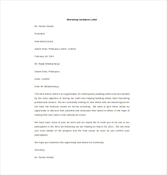 19+ FREE HR Invitation Letter Templates - PDF, DOC