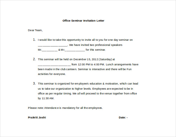 18 HR Invitation Letter Templates PDF DOC