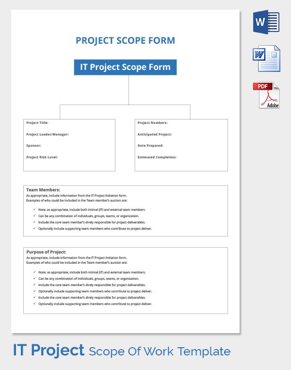 project work scope template