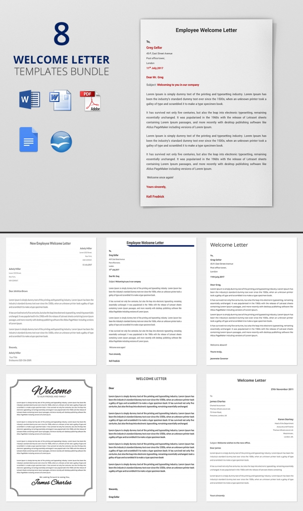 8 HR Welcome Letter Templates Bundle
