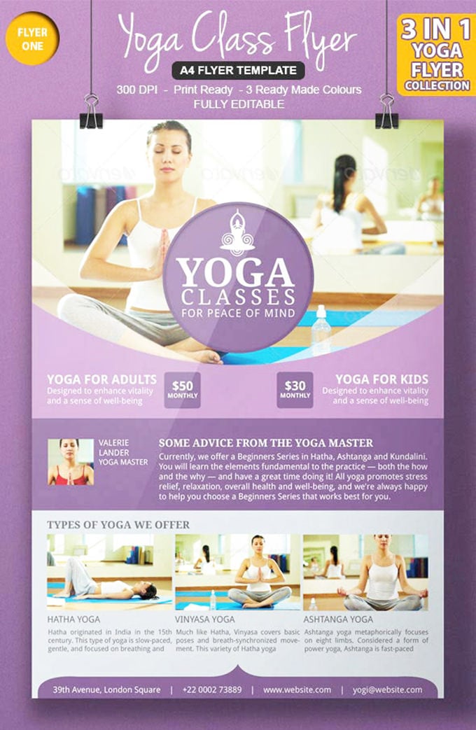 awesome yoga flyer template