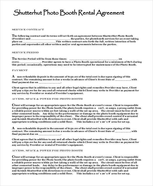 Booth Rental Agreement 10+ Free Word, PDF Documents Download