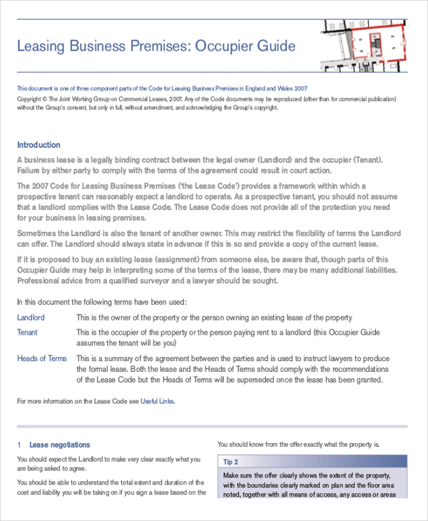 pdf format business property rental agreement download