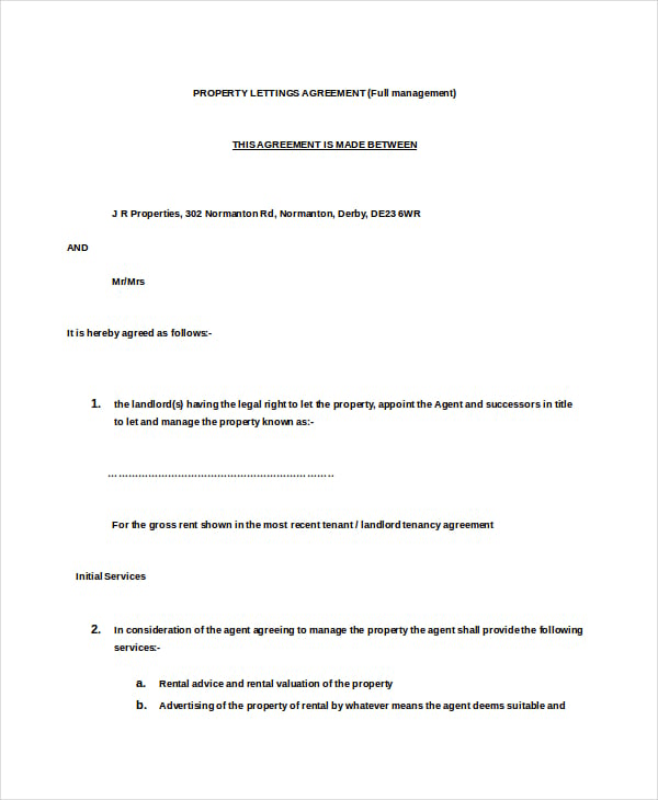 property letting agreement free doc download1
