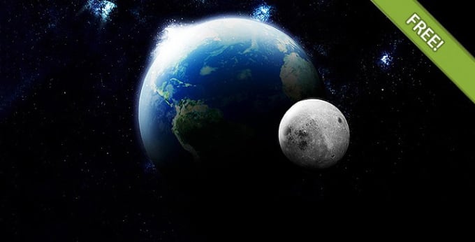 d earth and moon for adobe photoshop