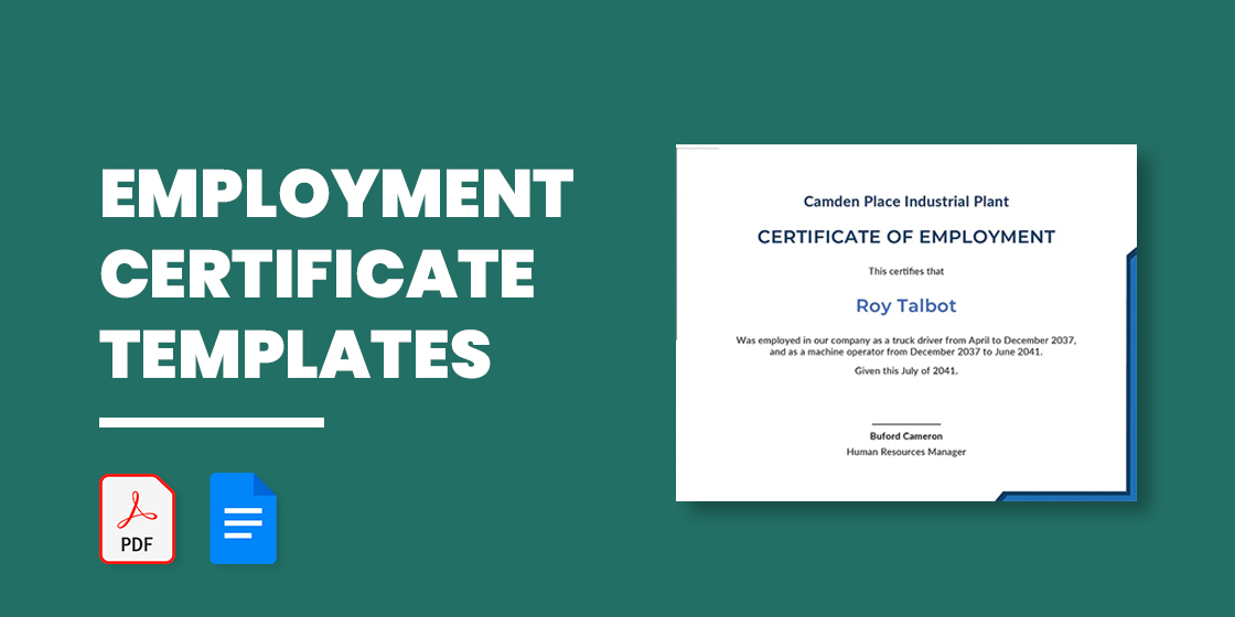 40+ Employment Certificates - PDF, DOC