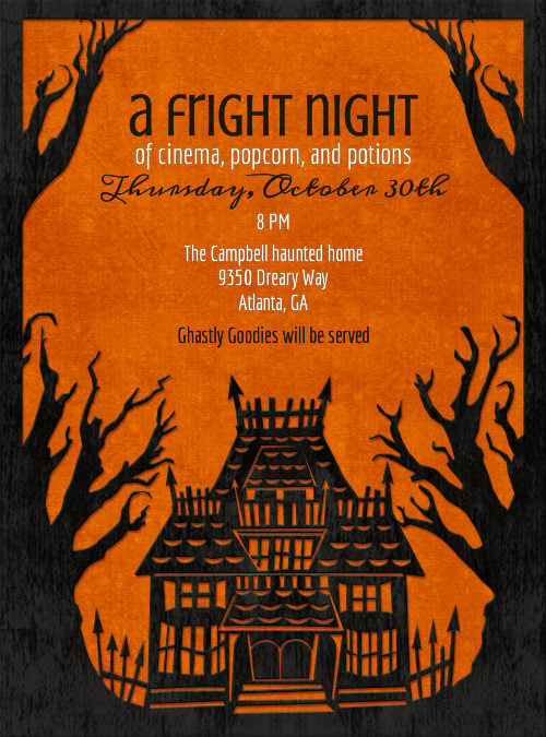a frite night holloween invitation template