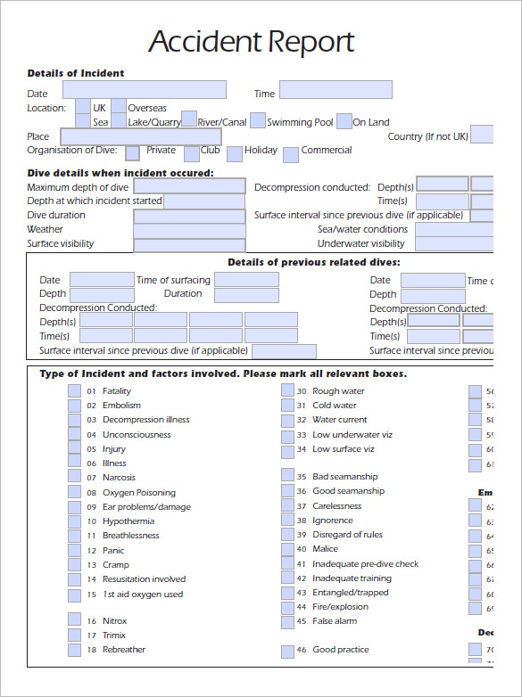 Form Fillable Accident Report Doc - Printable Forms Free Online