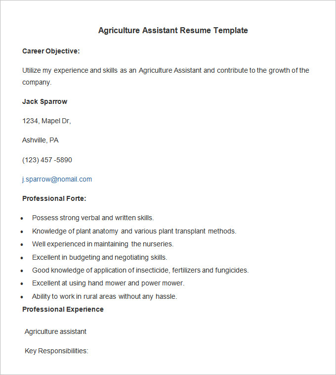 29+ Agriculture Resume Templates PSD, PDF, DOC