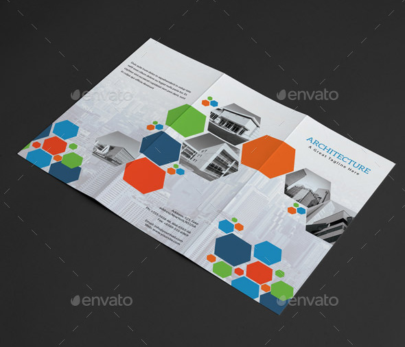 architect trifold psd template