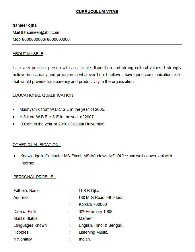 bpo call centre resume sample