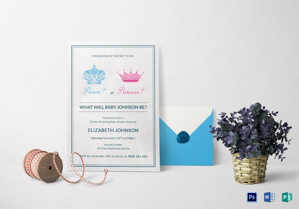 baby gender reveal invitation template