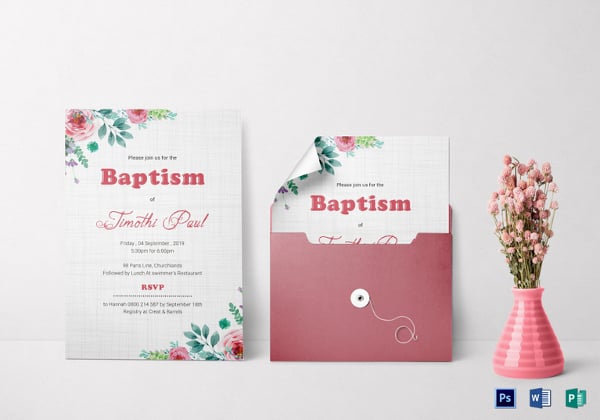 baptism invitation card template