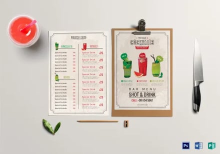 bar-drink-menu-templates