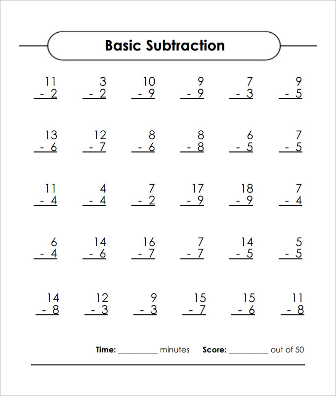 18 Sample Addition And Subtraction Worksheets In PDF Excel Google 