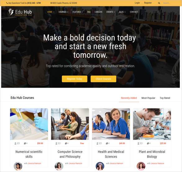 best college education html website template