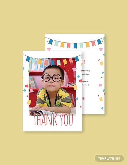 birthday photo thank you card template