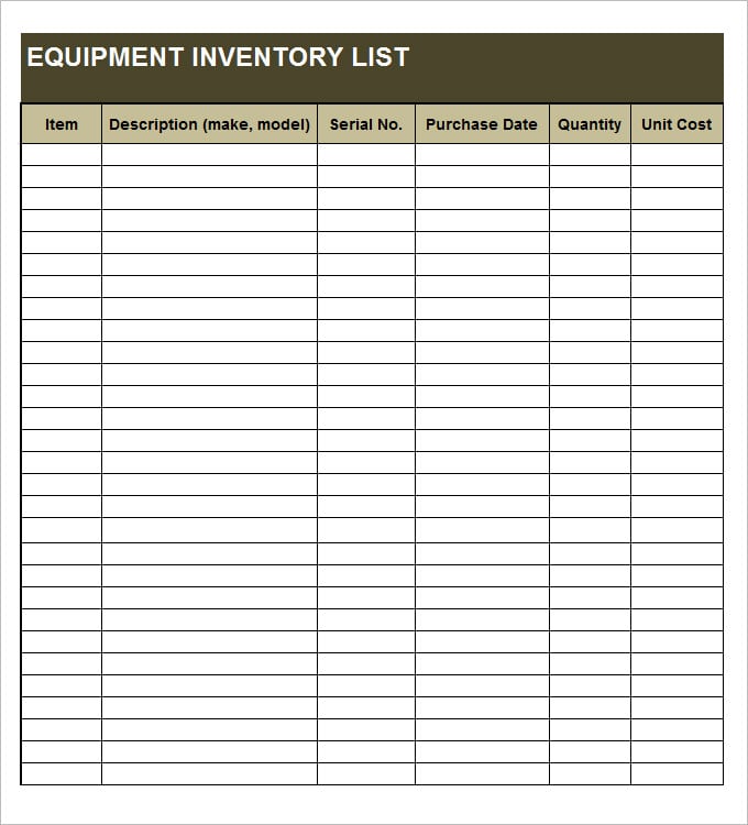 equipment assignment form template
