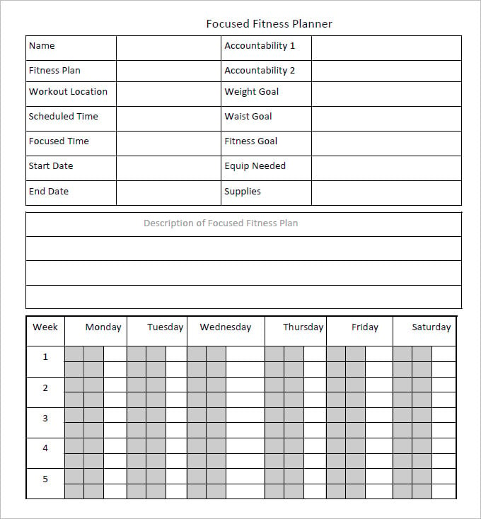 Fitness Schedule Template 12+ Free Excel, PDF Documents