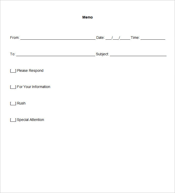 Blank Memo Template 18 Free Word PDF Documents Download