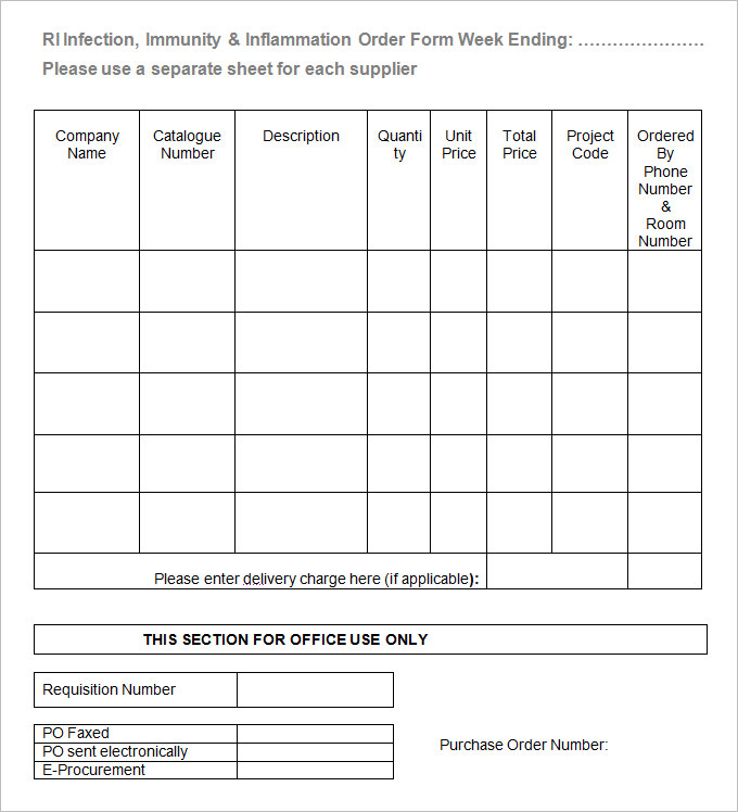 44+ Blank Order Form Templates - PDF, DOC, Excel | Free & Premium Templates