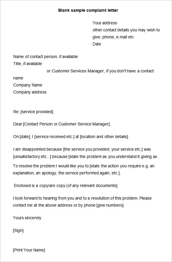 50+ FREE Complaint Letter Templates - DOC, PDF | Free & Premium Templates