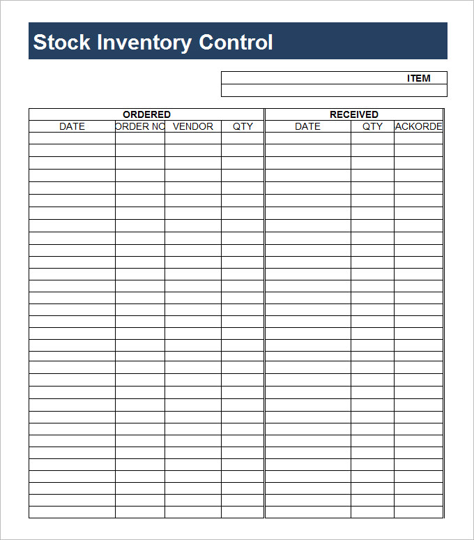 19+ Stock Inventory Control Templates - MS Word | MS Excel | Google ...