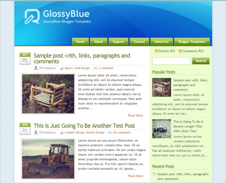 blue responsive blogger template 788x