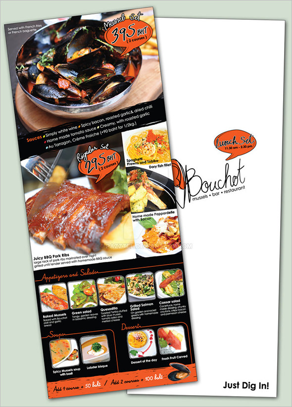 bouchat lunch menu design template download