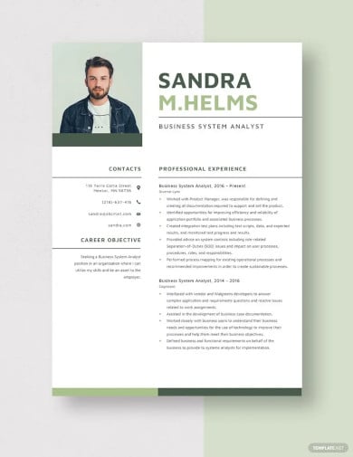 business system analyst resume template