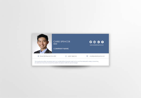 ceo email signature in psd