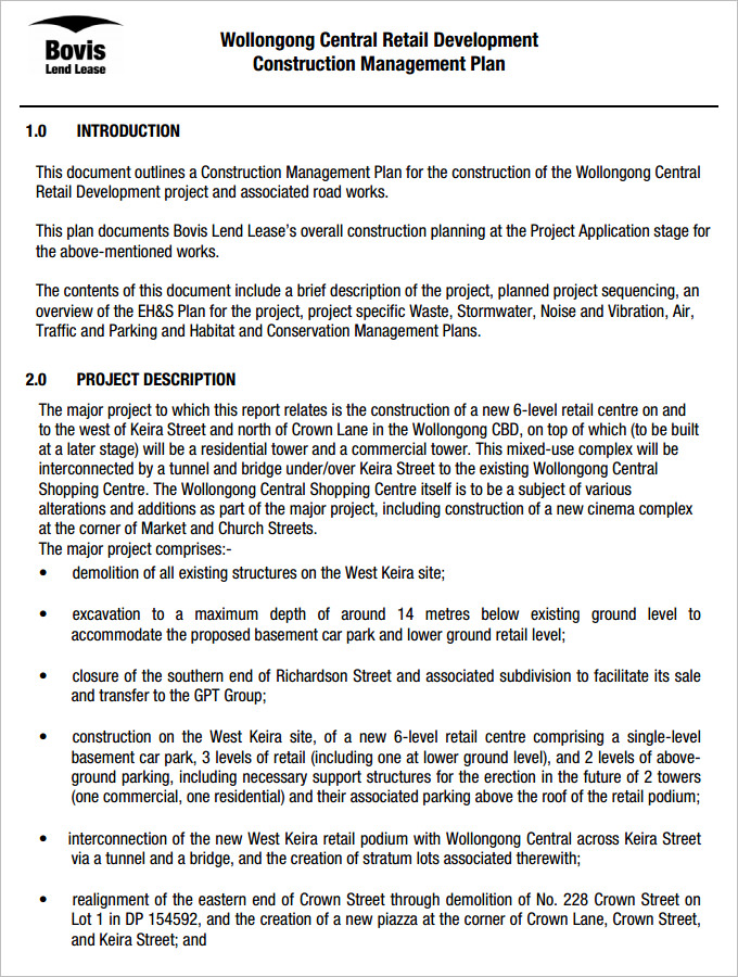 construction management plan