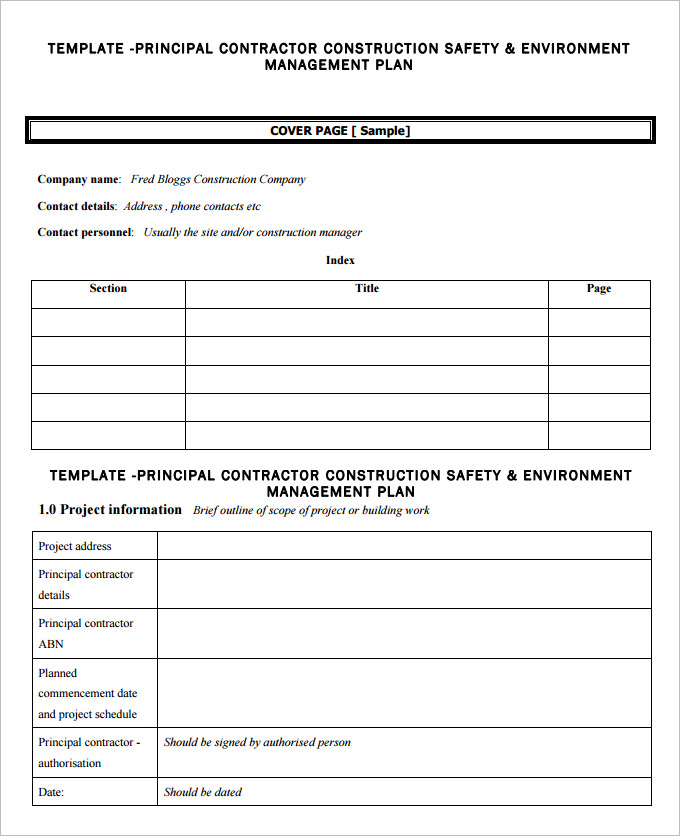 10 FREE Construction Management Plan Templates