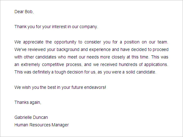 How To Write A Candidate Rejection Letter - Cover Letter Templates
