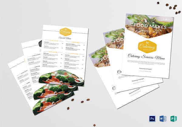 catering services menu template