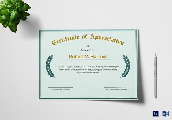 certificate of appreciation illustration design1