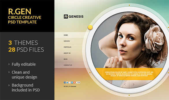 circle creative psd template