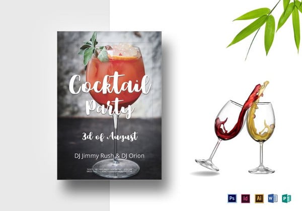 cocktail summer party flyer