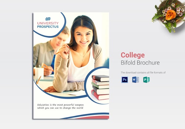 college bi fold brochure template