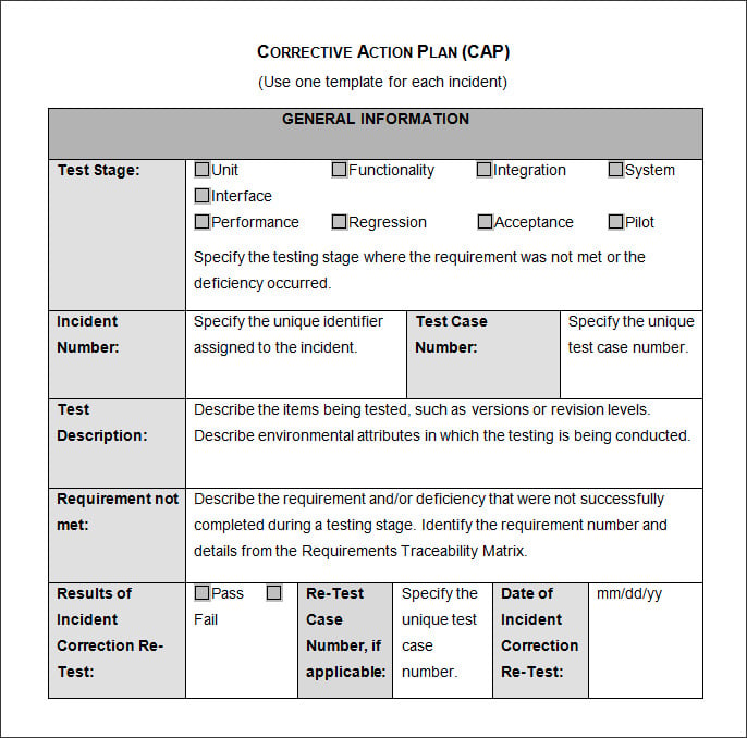 Corrective Action Plan Template 22 Free Word Excel Pdf Apple 5165