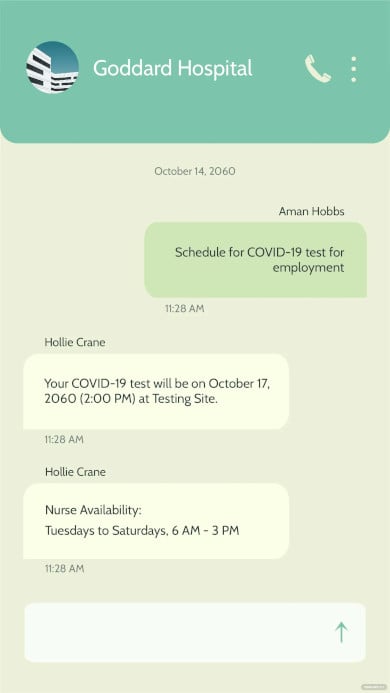 covid 19 phone message template